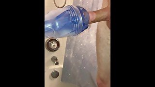 Quiet Shower Fuck Leaves Cum Running Down Balls