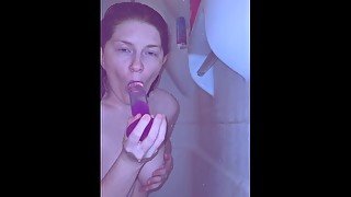 shower dildo blowjob 1