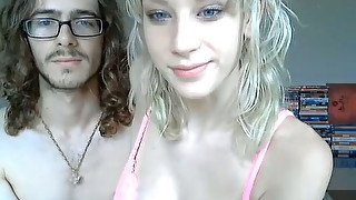 Freaky busty blondie and her 4 eyed dude are gonna make sex clip