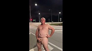 Naked wanking in the street  cum everywhere