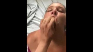 her phone ringing didn't stop this slut from sucking my dick