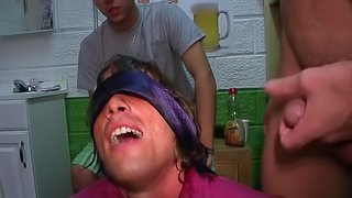 Amazing gay getting nasty facial cumshot in threesome sex