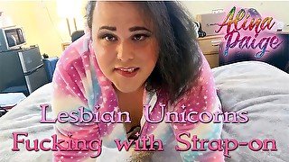 Lesbian Unicorns Fucking with Strap-on