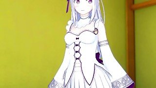 {Re:Zero} Emilia loves cock {コイカツ!/ 3D Hentai}