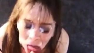 MILF blowjob huge facial