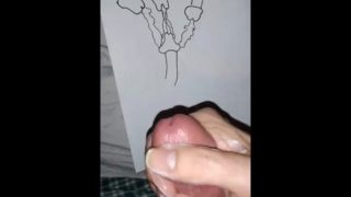 Stroking My Huge Cock To A Dick Drawing