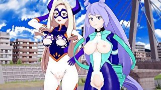 My Hero Academia Nejire and Mt Lady GET CREAMPIED Threesome POV Hentai