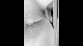 Latina rubbing masturbating little pussy close up alone black and white filter