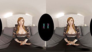 VR casting couch with busty redhead Lauren Phillips