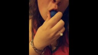 Sucking on my vibrator after playing with my pussy