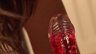 hot babe ride on dildo and blowjob and get orgasm