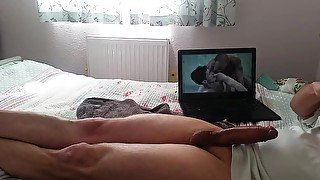 Orgasmic jerk session watching gay porn using toys. Lots of Cum!