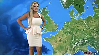 Luscious and sexy weather girl stuns her online viewers with nude report