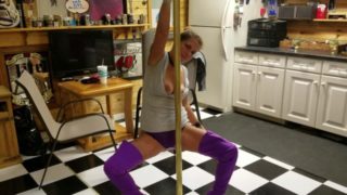  Milf Dancing and grinding on her Brass Pole