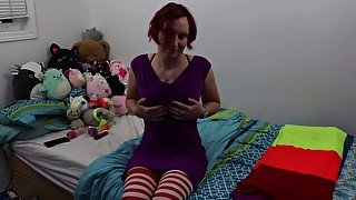 Red Head TS Sierra Dubois Toys Her Ass Until She Cums