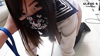 D1 Schoolgirl's Butt Tail, Adorable Pet Slave