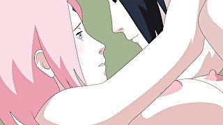 Sakura and Sasuke sex Part 2  Naruto Kunoichi young hentai animation tits creampie cum anime groan