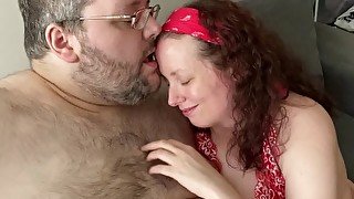 A Not-So-Lazy Sunday On The Couch With BBW Shyla Nervous and BHM Rex Behr