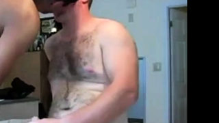 Eager hairy man fucked in the kitchen