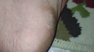 I cum, by mistake in my feets and clean it up