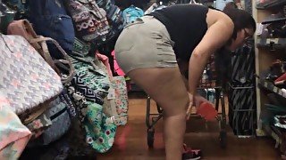 Wide butt bbw latina with ass eating shorts 2