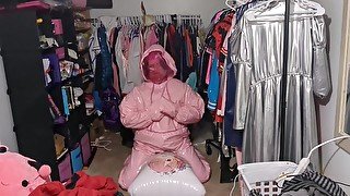 Pink PVC Suit With Breathplay Inflatable Hump