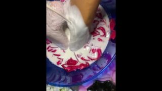 Milky cream rose foot bath