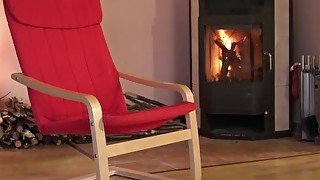 Lexidona - Watch me toy a dildo in front of the fireplace