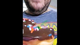 Cumming on food and eating it