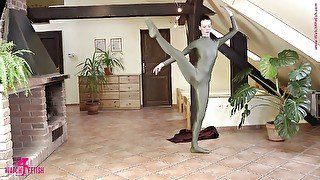 Ballet in a green catsuit