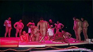 Saturday night fever gangbang with 64 guys & 5 girls