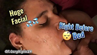 She Was To Tired To Suck My Dick So I Used Her Lips And Gave Her A Huge Facial!! [FULL Video On ONLY