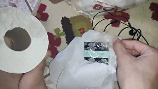 Old condom creampied with The package