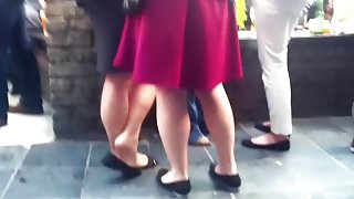 Candid irish girl dipping in flats