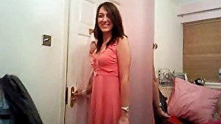 Beautiful smiley brunette amateur sucking and getting her ass fucked