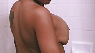 Busty Bajan HORNY FREAK makes herself Cum TWICE in the Shower