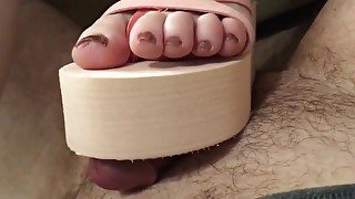 Pedicure on slave cock #4