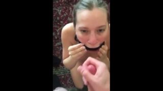 Ring gag blowjob