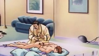 Two horny hentai gays having sex indoors