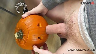 Twink Face Fucks a Pumpkin  CAM4 Male