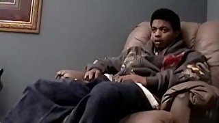 Young ebony amateur jerking his BBC off hard