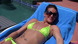 Inked brunette Brittany Jade getting fucked with legs spread