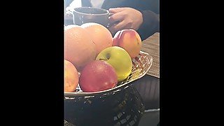 stepmom amazing fuck under table in restaurant