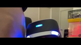 Mate sucking my dick while he plays VR