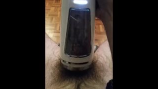 Intense orgasm with fleshlight type masturbator