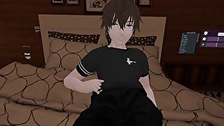 British guy strokes and cums in VRChat (ERP)