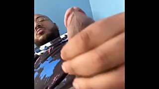 Jerking off thick cock