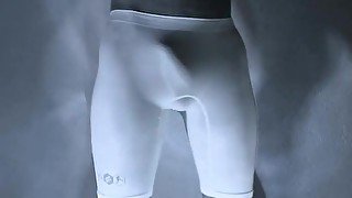 Bulging Boner in white compression shorts