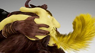 Furry Anal Slut x Monster Cock 3D