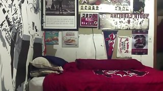 Ponytailed blonde college girl dorm sextape part 1